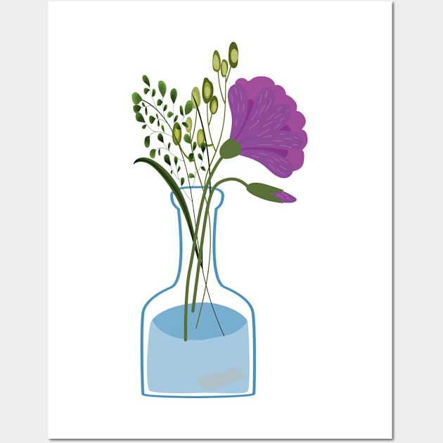 Colorful flowers in a little vase Wall Art by Wild Green Leaves